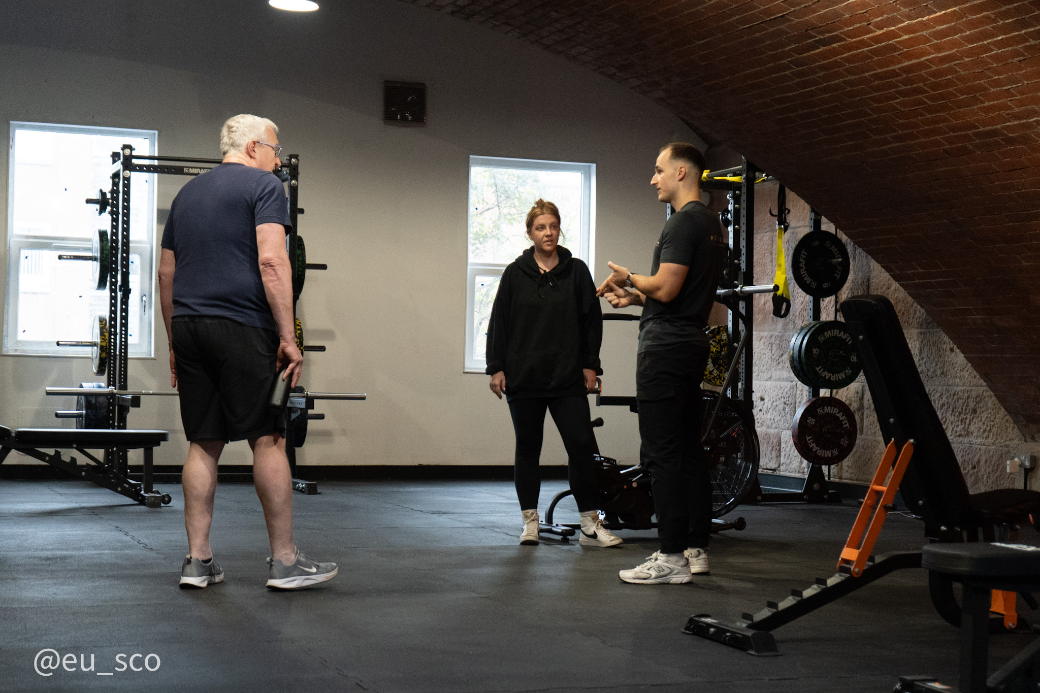 FCC tutor coaching students during a personal trainer practical session at Platform Health and Fitness, Edinburgh